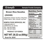 Sempio Korean brown rice noodles gluten-free healthy bulk nutririon facts
