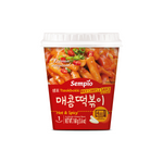 Sempio cup instant tteokbokki hot spicy Korean snack side view