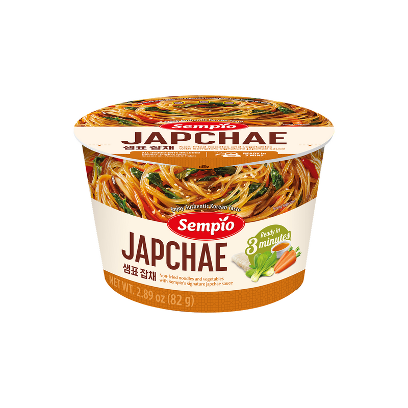 Sempio cup japchae instant Korean glass noodle dish front