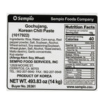 Sempio vegan gochujang Korean chili paste 14kg bulk food service nutrition facts
